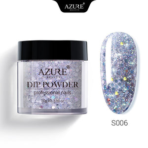 AZURE BEAUTY Holographic Glitter Dipping Powder Nail Art Gradient Color Sparkly Dip Powder Shiny Glitter Dip System Powder