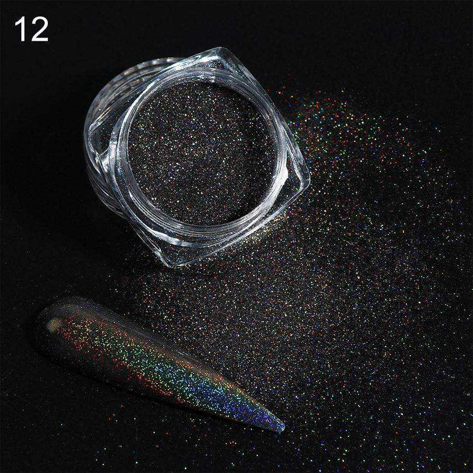 Holographic Laser Glitter Powder Nail Art Pigment Shining Gradient Dipping Sequin Mirror Chorme SpangleNail Polish Dust LY1028-1