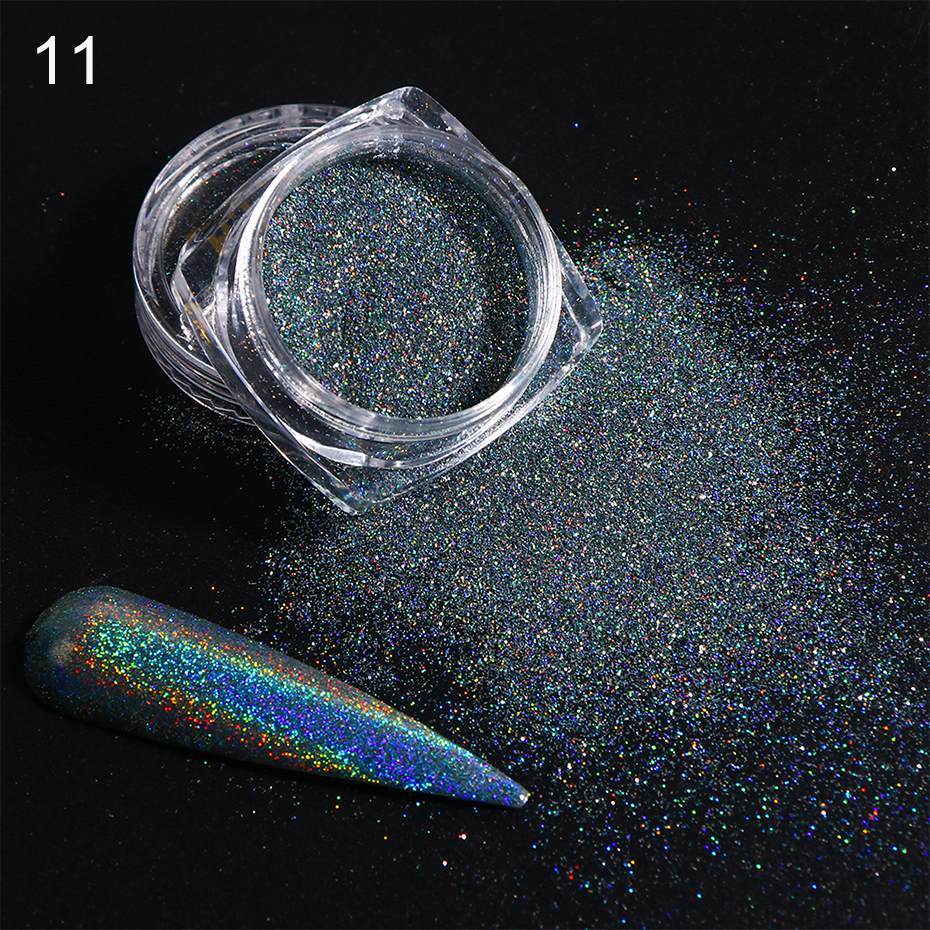 Holographic Laser Glitter Powder Nail Art Pigment Shining Gradient Dipping Sequin Mirror Chorme SpangleNail Polish Dust LY1028-1