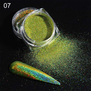 Holographic Laser Glitter Powder Nail Art Pigment Shining Gradient Dipping Sequin Mirror Chorme SpangleNail Polish Dust LY1028-1