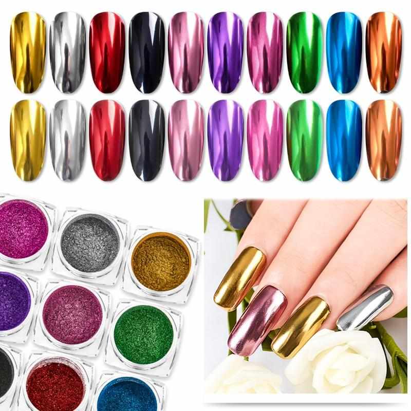 0.5g Mirror Nail Glitter Powder Magic Mirror Powder Pigment Dust Holographic Nail Art UV Gel Polishing Decorations Manicure