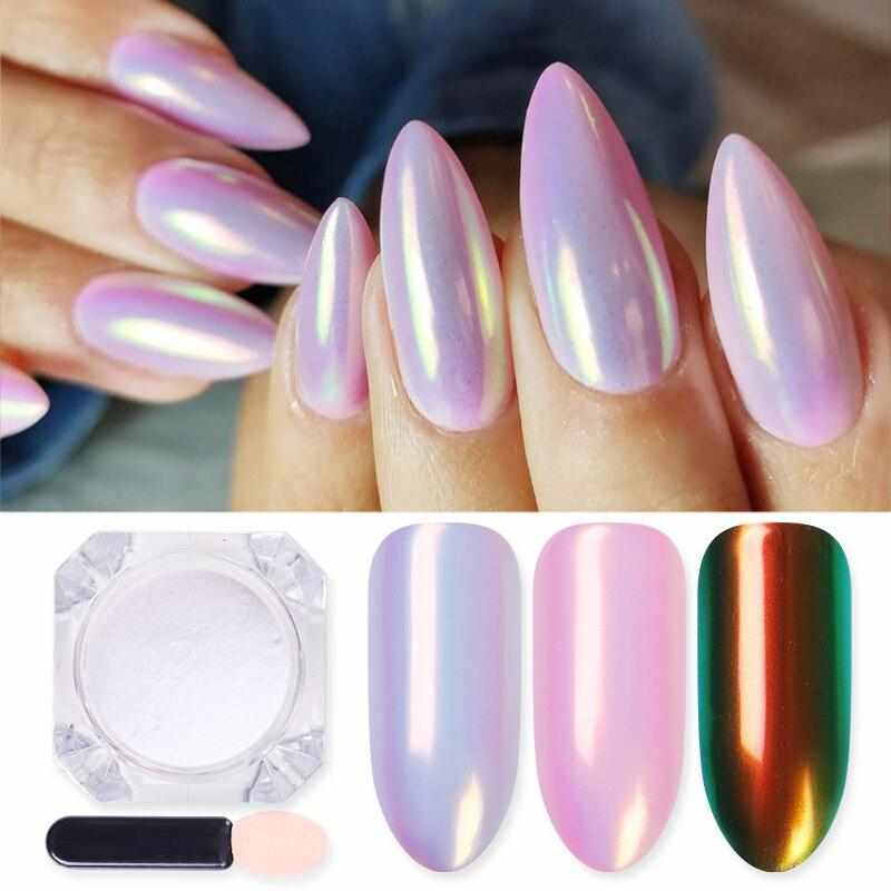 1 Box Mirror Glitter Nail Polish Chrome Pigment Powder DIY Salon Holographic Powder Neon Nail Art Decoration Manicure Decoration