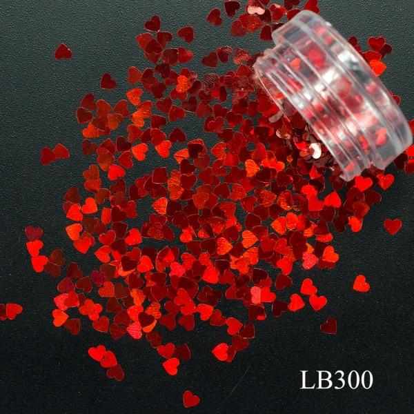 1Box Red Nail Glitter Flakes Love Heart Shape Slider Shining Sequins For Nail Art Paillette Manicure 3D Nails Decor LALB200-1000