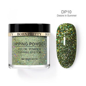 BORN PRETTY Holographic Dipping Nail Powder Glitter Without Lamp Dip Nail Powder Base Top Activator Nail Kit Nail Art Decoration