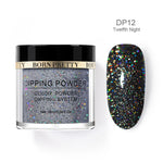 BORN PRETTY Holographic Dipping Nail Powder Glitter Without Lamp Dip Nail Powder Base Top Activator Nail Kit Nail Art Decoration