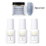 BORN PRETTY Holographic Dipping Nail Powder Glitter Without Lamp Dip Nail Powder Base Top Activator Nail Kit Nail Art Decoration