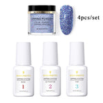 BORN PRETTY Holographic Dipping Nail Powder Glitter Without Lamp Dip Nail Powder Base Top Activator Nail Kit Nail Art Decoration