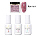 BORN PRETTY Holographic Dipping Nail Powder Glitter Without Lamp Dip Nail Powder Base Top Activator Nail Kit Nail Art Decoration