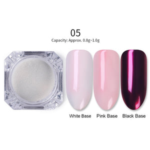 1 Box Pearl Nail Glitter Powder Shiny Mirror Holographic Neon Shimmer Pigment Powder Dust Manicure Nail Art Decorations