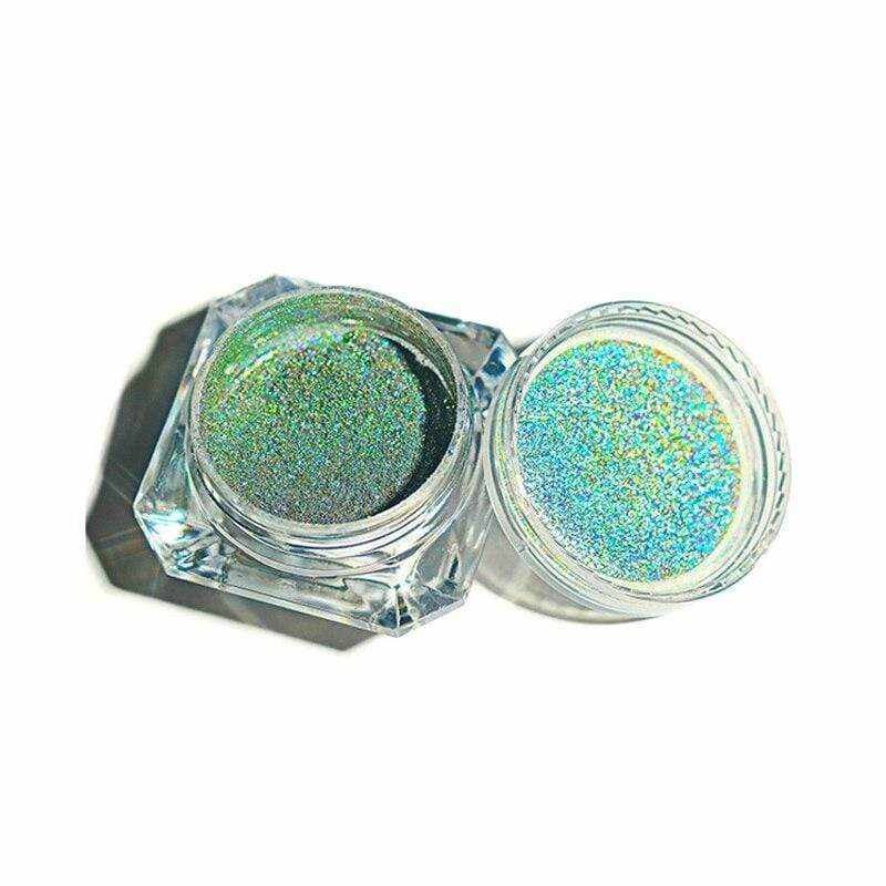 Holographic Laser Powder Rainbow Nail Art Chameleon Glitter Peacock Chrome Powder Pigment Manicure Nail Gel Polish Glitter Dust