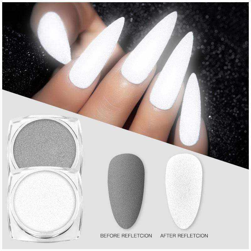 8g Reflective Nail Glitter Powder For Bar Disco Sparkling Pigment Fluorescent Nail Art Decorations Shiny Dust Glow In The Dark