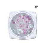 1 Box Holographics Nail Glitter Powder MIxed Butterfly Star Colorful Irregular Flakes Sequins Nail Art Decorations Palliette