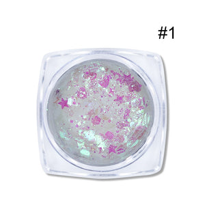 1 Box Holographics Nail Glitter Powder MIxed Butterfly Star Colorful Irregular Flakes Sequins Nail Art Decorations Palliette