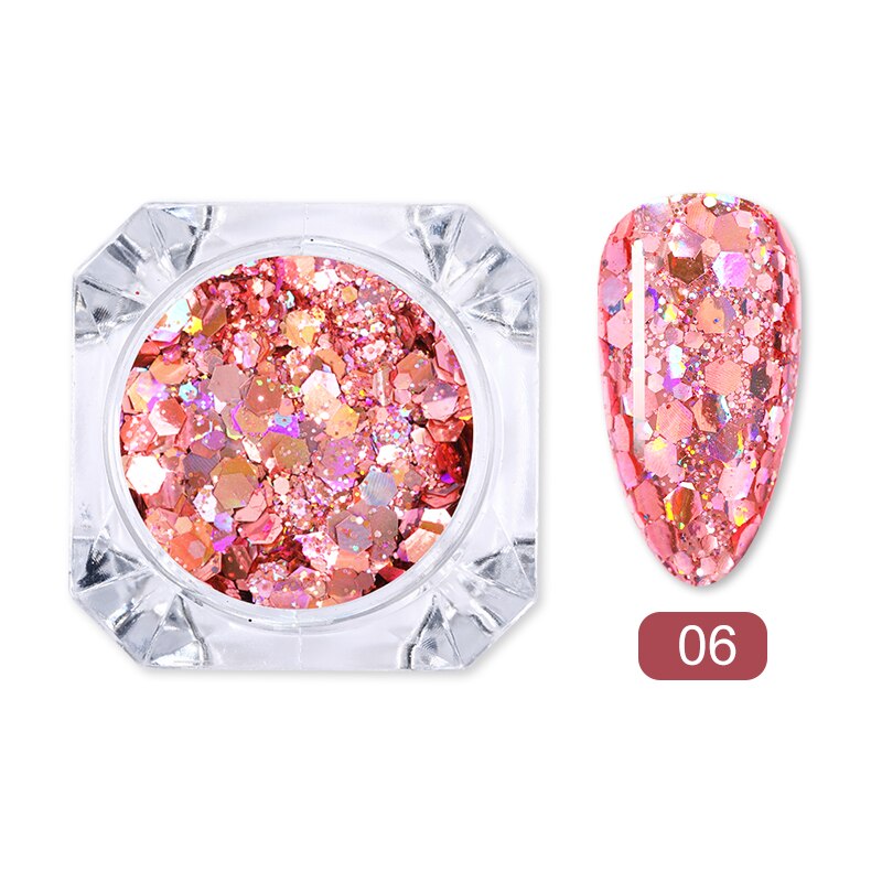 1 Box Holographics Nail Glitter Powder MIxed Butterfly Star Colorful Irregular Flakes Sequins Nail Art Decorations Palliette