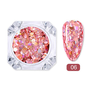 1 Box Holographics Nail Glitter Powder MIxed Butterfly Star Colorful Irregular Flakes Sequins Nail Art Decorations Palliette