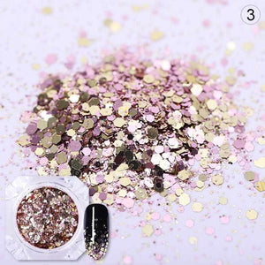 1 Box Holographics Nail Glitter Powder MIxed Butterfly Star Colorful Irregular Flakes Sequins Nail Art Decorations Palliette