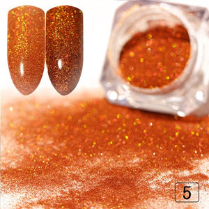 1g Holographic Nail Glitter Powder Gold Sliver Pigment Shinny Chrome Dust Nail Art DIY Decoration For Gel Polishs Nails