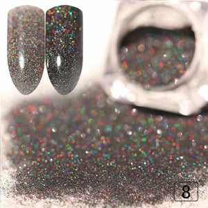 1g Holographic Nail Glitter Powder Gold Sliver Pigment Shinny Chrome Dust Nail Art DIY Decoration For Gel Polishs Nails