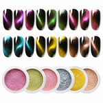 0.5g/Bottle 3D Cat Eye Magnet Nail Glitter Magnetic Powder Mirror Effect Pigment Dust Nail Art Decorations SF3096