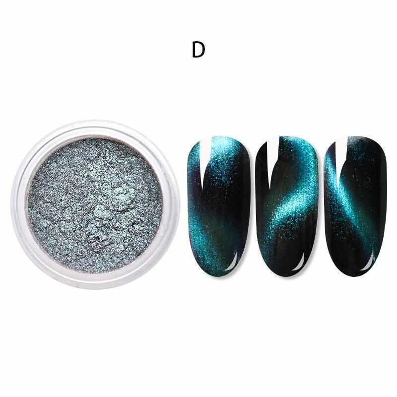 0.5g/Bottle 3D Cat Eye Magnet Nail Glitter Magnetic Powder Mirror Effect Pigment Dust Nail Art Decorations SF3096