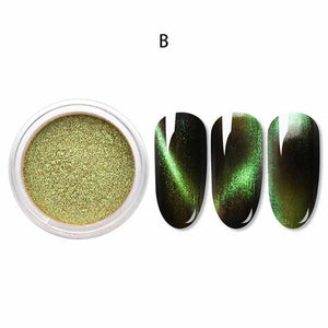 0.5g/Bottle 3D Cat Eye Magnet Nail Glitter Magnetic Powder Mirror Effect Pigment Dust Nail Art Decorations SF3096