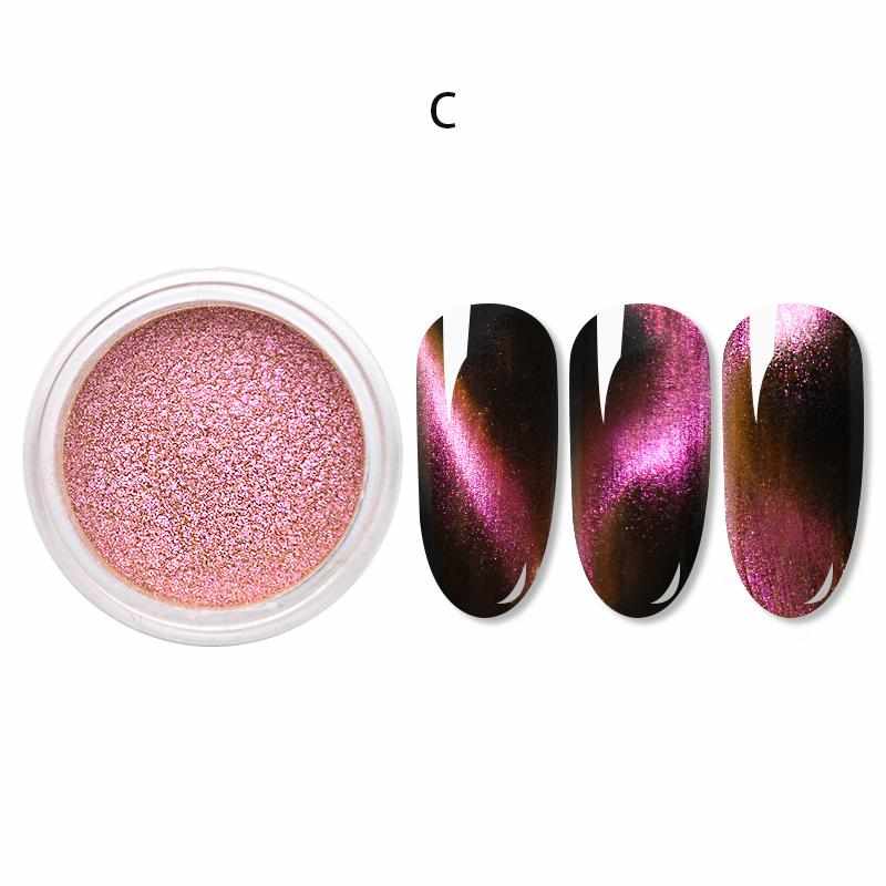 0.5g/Bottle 3D Cat Eye Magnet Nail Glitter Magnetic Powder Mirror Effect Pigment Dust Nail Art Decorations SF3096