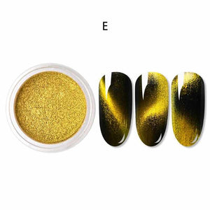 0.5g/Bottle 3D Cat Eye Magnet Nail Glitter Magnetic Powder Mirror Effect Pigment Dust Nail Art Decorations SF3096