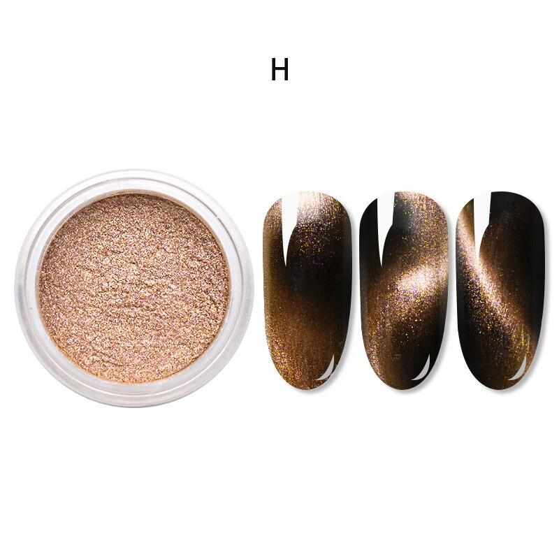 0.5g/Bottle 3D Cat Eye Magnet Nail Glitter Magnetic Powder Mirror Effect Pigment Dust Nail Art Decorations SF3096