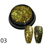 1 bottle Laser silver Broken Paillette Nail Glitter Summer Charms Designs DIY Irregular Sequins Nail Dust Powder GLS1-24#