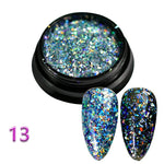 1 bottle Laser silver Broken Paillette Nail Glitter Summer Charms Designs DIY Irregular Sequins Nail Dust Powder GLS1-24#