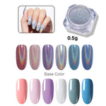 0.5g 1g Holographic Laser Powder Pink Gradient Nail Art Glitter Chrome Powder Pigment Manicure Nail Gel Polish Glitter Dust