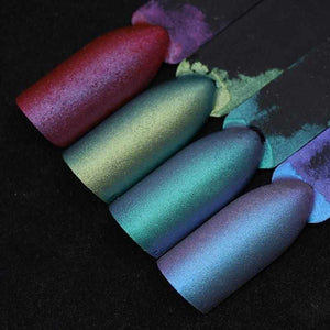 1g Chameleon Nail Powder Mirror Matte Effect Chrome Manicure Nail Art Pigment Powder Glitter Nail Dust 4 Colors UV Gel Polish