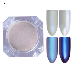 1g Chameleon Nail Powder Mirror Matte Effect Chrome Manicure Nail Art Pigment Powder Glitter Nail Dust 4 Colors UV Gel Polish