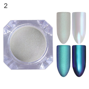 1g Chameleon Nail Powder Mirror Matte Effect Chrome Manicure Nail Art Pigment Powder Glitter Nail Dust 4 Colors UV Gel Polish