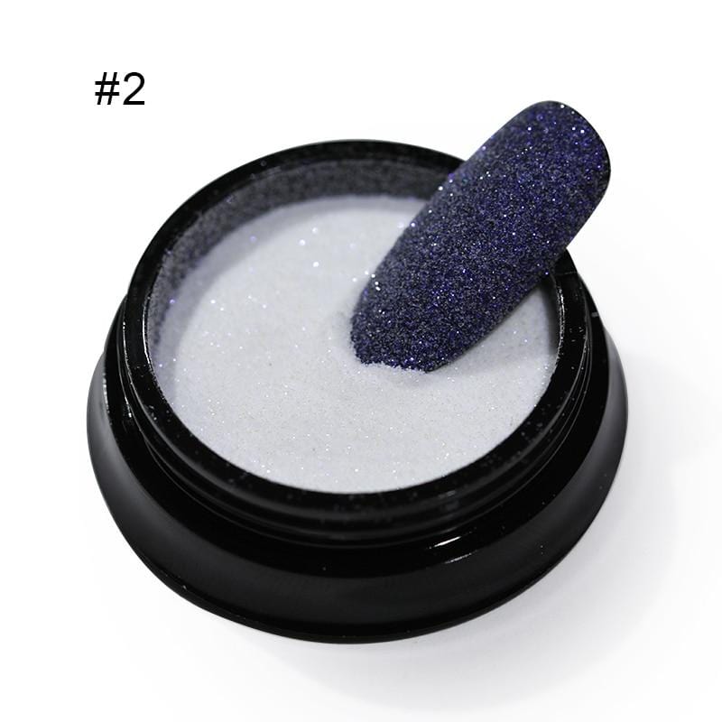 2g Shining Sugar Nail Powder White Black Nail Glitter Pigment Dust Holographic Laser for Gel Polish Decoration Tips