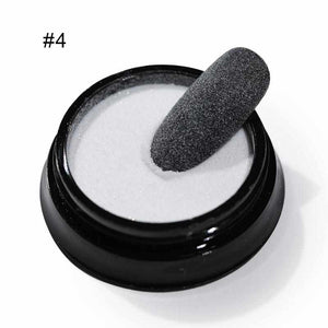 2g Shining Sugar Nail Powder White Black Nail Glitter Pigment Dust Holographic Laser for Gel Polish Decoration Tips