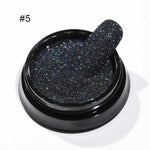 2g Shining Sugar Nail Powder White Black Nail Glitter Pigment Dust Holographic Laser for Gel Polish Decoration Tips