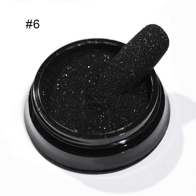 2g Shining Sugar Nail Powder White Black Nail Glitter Pigment Dust Holographic Laser for Gel Polish Decoration Tips