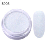 2g Shining Sugar Nail Powder White Black Nail Glitter Pigment Dust Holographic Laser for Gel Polish Decoration Tips