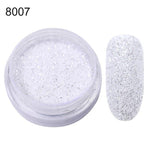 2g Shining Sugar Nail Powder White Black Nail Glitter Pigment Dust Holographic Laser for Gel Polish Decoration Tips