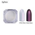 2g Shining Sugar Nail Powder White Black Nail Glitter Pigment Dust Holographic Laser for Gel Polish Decoration Tips