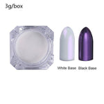 2g Shining Sugar Nail Powder White Black Nail Glitter Pigment Dust Holographic Laser for Gel Polish Decoration Tips