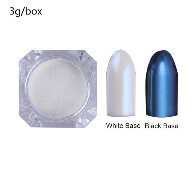 2g Shining Sugar Nail Powder White Black Nail Glitter Pigment Dust Holographic Laser for Gel Polish Decoration Tips