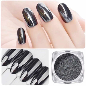 1g/box DIY Black Mirror Nail Glitter Powder Dazzling Shining Chrome Pigment Dust Paillettes Nail Art Decorations